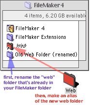 Make an Alias of the new Web folder